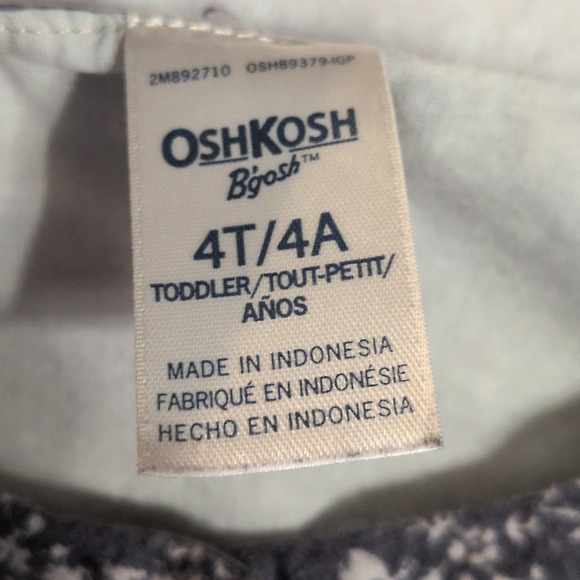 OshKosh B'gosh Floral Long Sleeve Dress Set 4T Navy Mustard Excellent 2pc Bundle - Picture 3 of 7